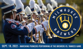 Marching Pioneers perform at American Family Field & Alumni Tailgate