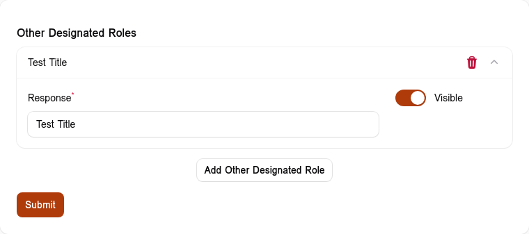 Other Designated Roles Form