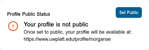 Profile Public Status Private