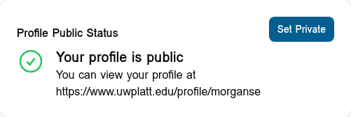 Profile Public Status Private